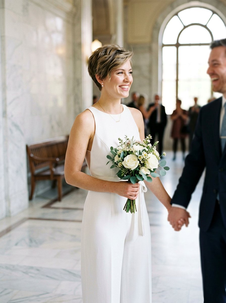 Simple Pixie Cut Courthouse Wedding Hair - 20 simple courthouse wedding hairstyle - 20 simple courthouse wedding hairstyle