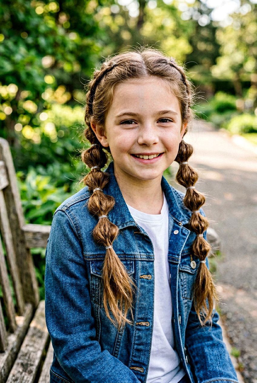 Simple Pull Through Braided Pigtails - 20 braided pigtails for school - 20 braided pigtails for school