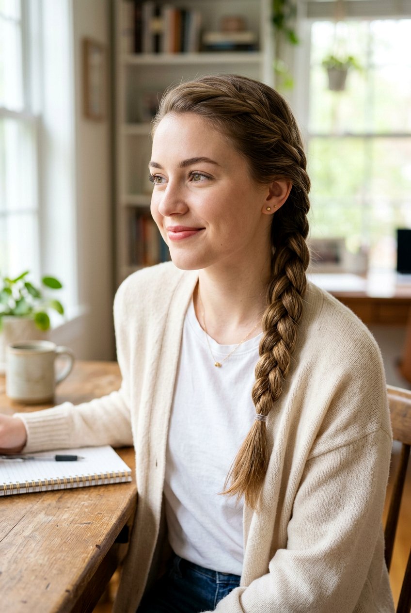 Simple Side Braid Exam Hairstyle - 20 exam day hairstyles - 20 exam day hairstyles