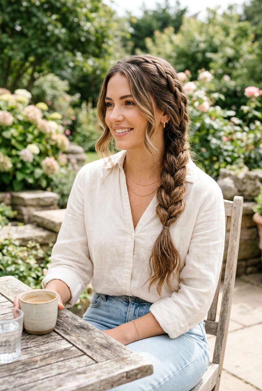 Simple Side Braid For Long Hair - 20 lazy girl hairstyles for long hair - 20 lazy girl hairstyles for long hair