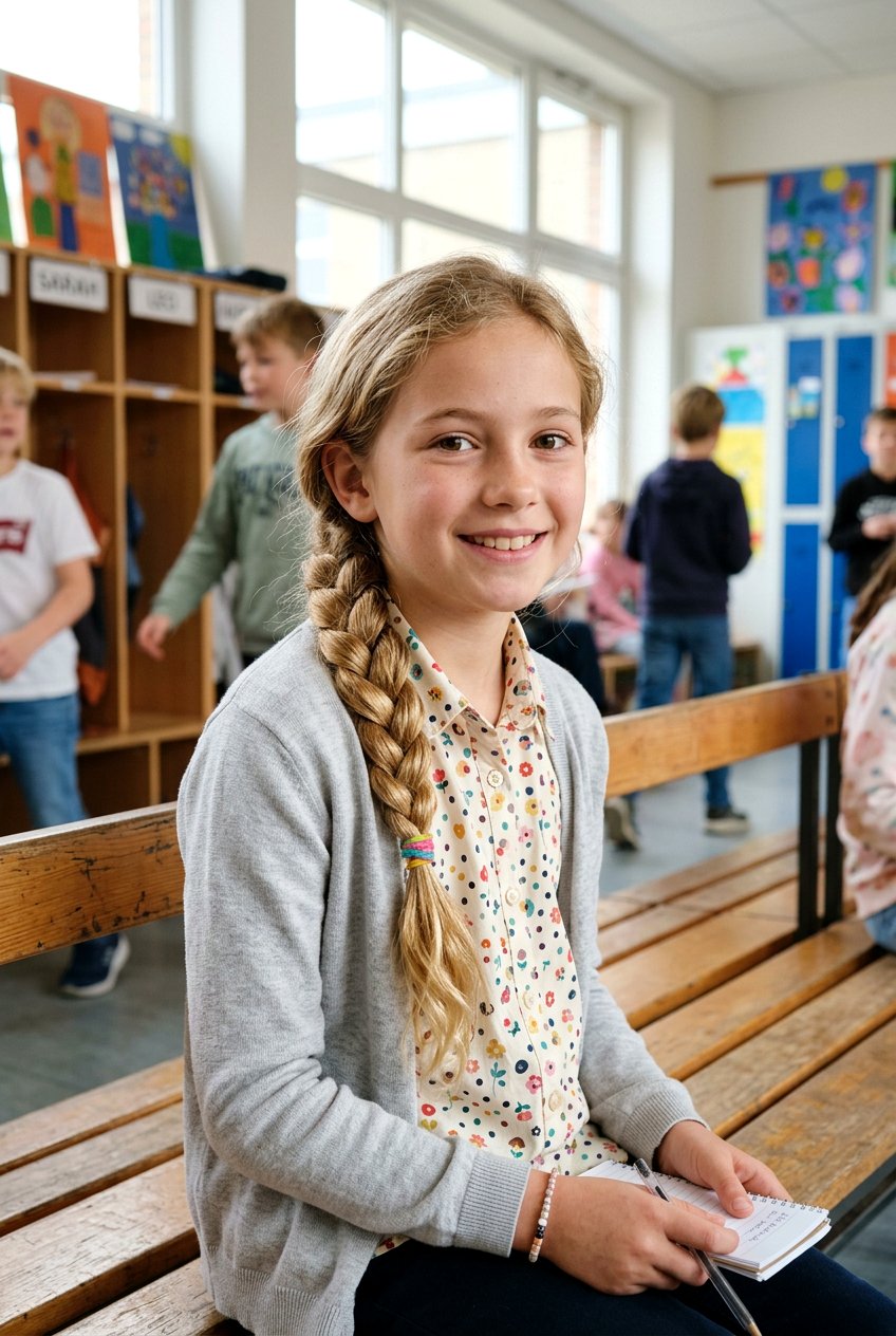 Simple Side Braid For School - 20 kindergarten hairstyles for girls