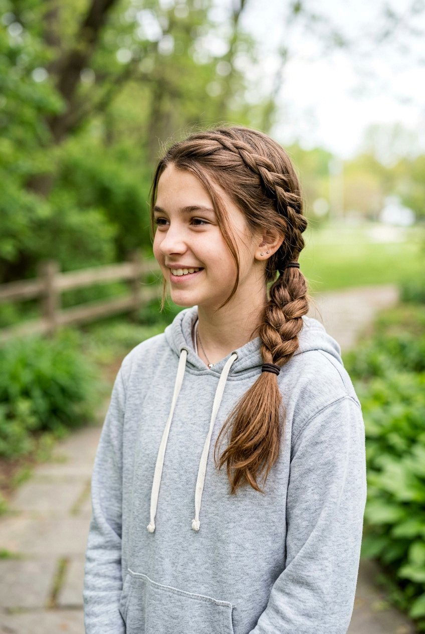 Simple Side Braided Ponytail For Girls - 20 simple school braid for girls - 20 simple school braid for girls