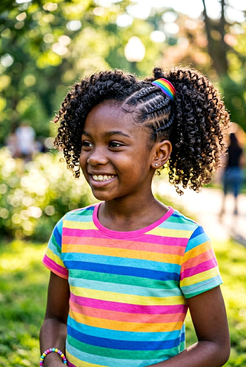 Simple Side Cornrow Braid Ponytail For Girls - 20 simple school braid for girls - 20 simple school braid for girls