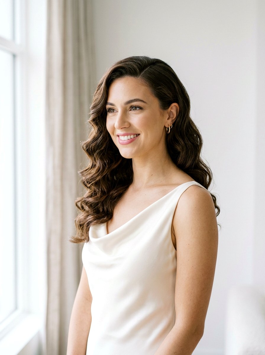 Simple Side Swept Curls For Bride - 20 side swept curls for bride - 20 side swept curls for bride