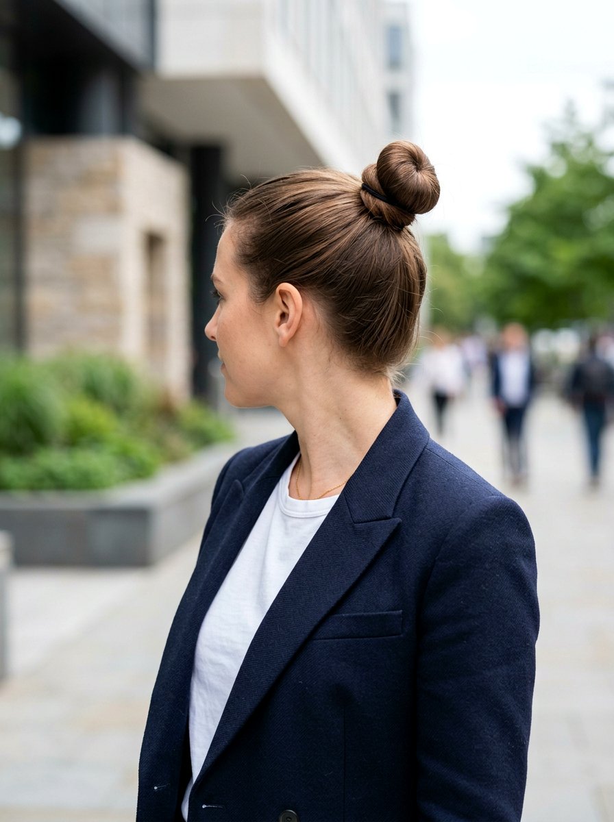 Simple Top Knot For Medium Hair - 20 quick office hairstyle for medium hair - 20 quick office hairstyle for medium hair