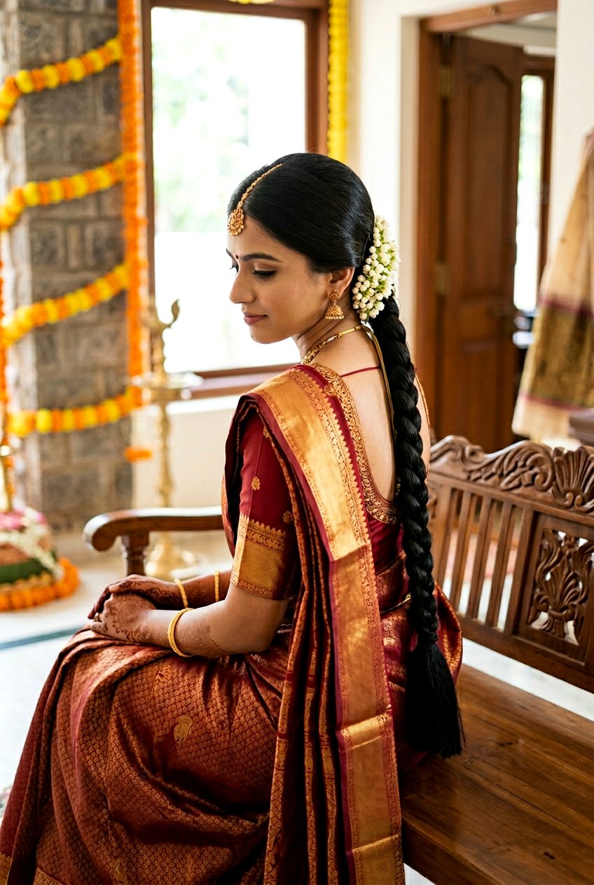 Simple Traditional Indian Bridal Braid - 20 south asian bridal braid hairstyle - 20 south asian bridal braid hairstyle