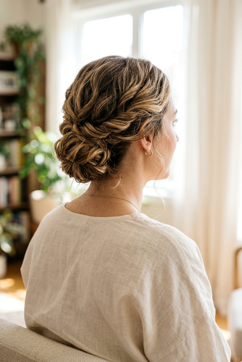 Simple Twisted Textured Updo - 20 textured updo hairstyles - 20 textured updo hairstyles