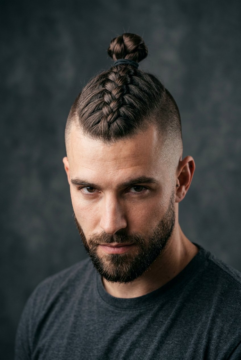 Single Braid Top Knot - 20 braided top knot men - 20 braided top knot men