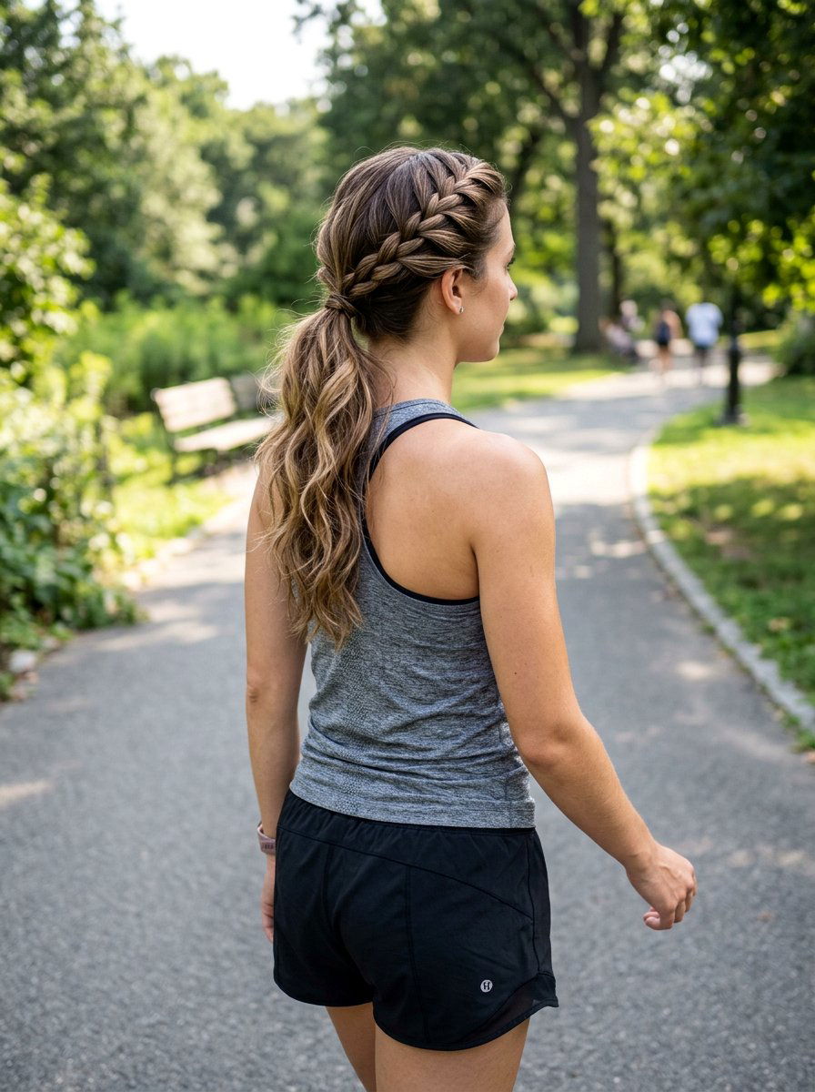 Single Rope Twist Into Messy Ponytail - 20 running braid ponytail - 20 running braid ponytail