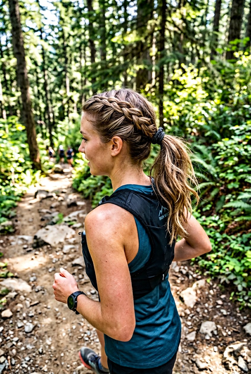 Single Side Braid With Ponytail - 20 hiking ponytail with braid - 20 hiking ponytail with braid