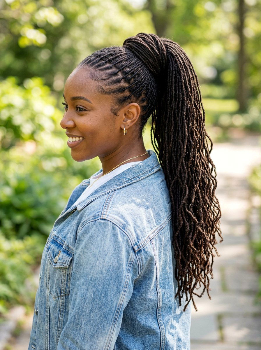 Sisterlocks Ponytail - 20 sisterlocks hairstyle ideas - 20 sisterlocks hairstyle ideas