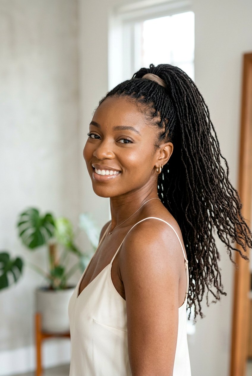 Sisterlocks Ponytail - 20 long loc ponytail for women - 20 long loc ponytail for women