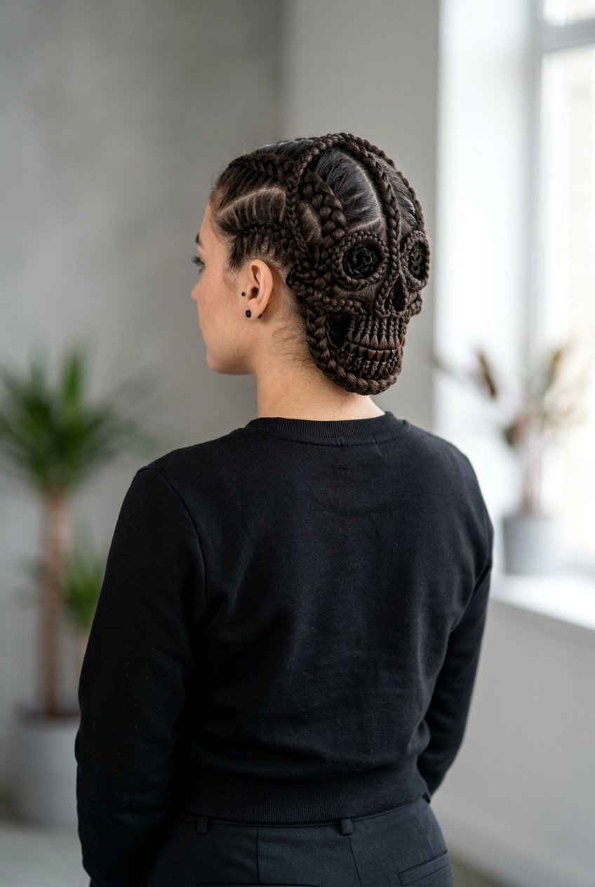 Skeleton Skull Braid - 20 halloween braid hairstyles - 20 halloween braid hairstyles