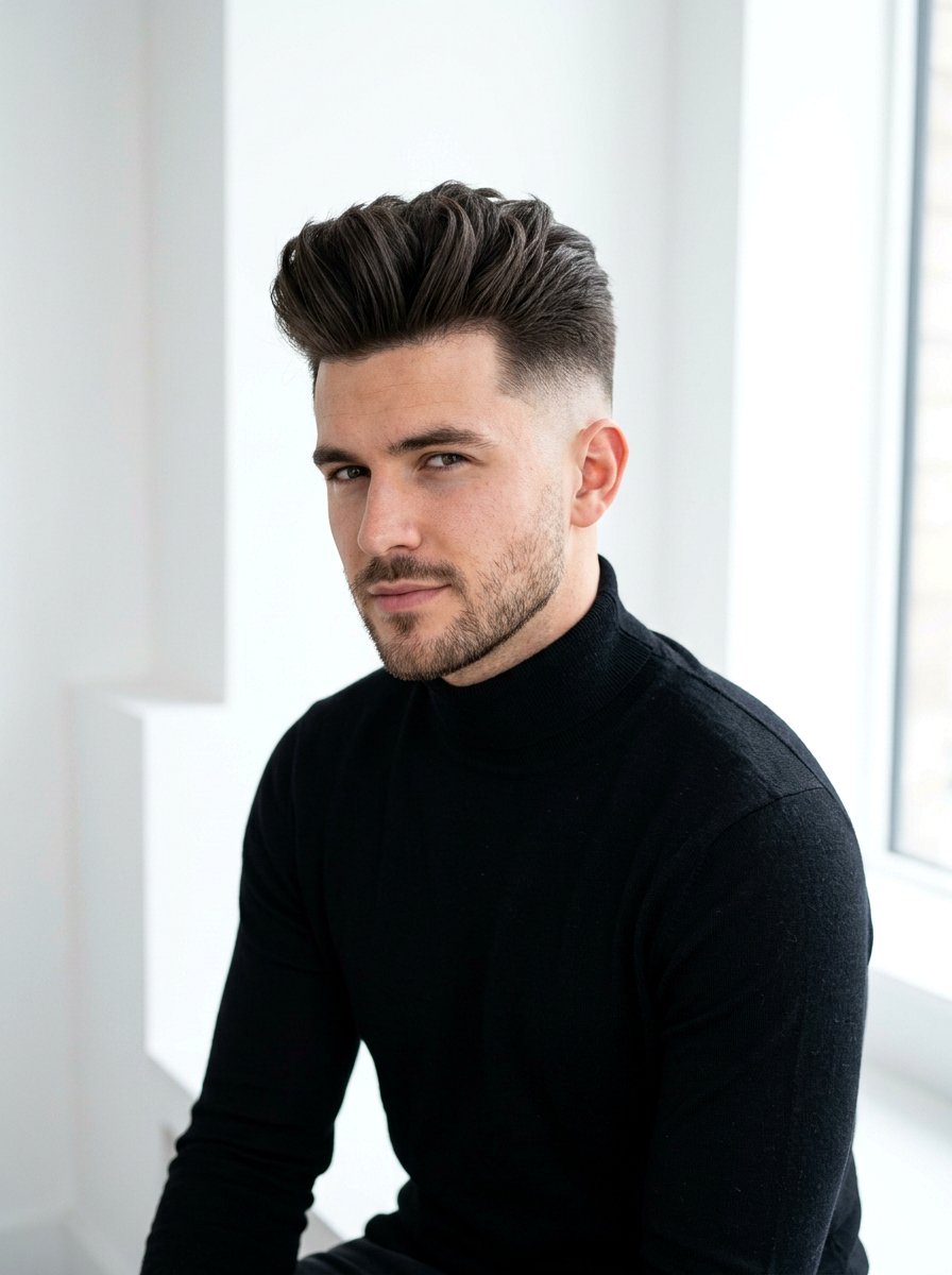 Skin Fade Quiff - 20 quiff haircut for thick hair men - 20 quiff haircut for thick hair men