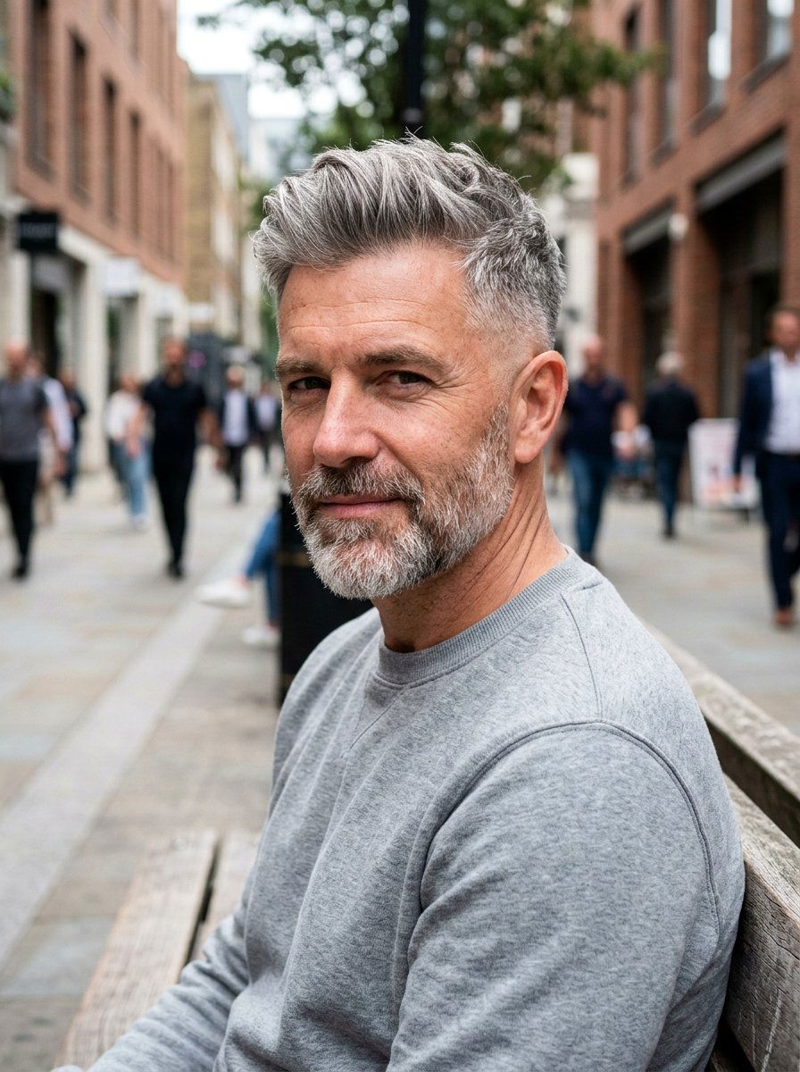 20 Masculine Salt and Pepper Taper Haircut Styles for Men