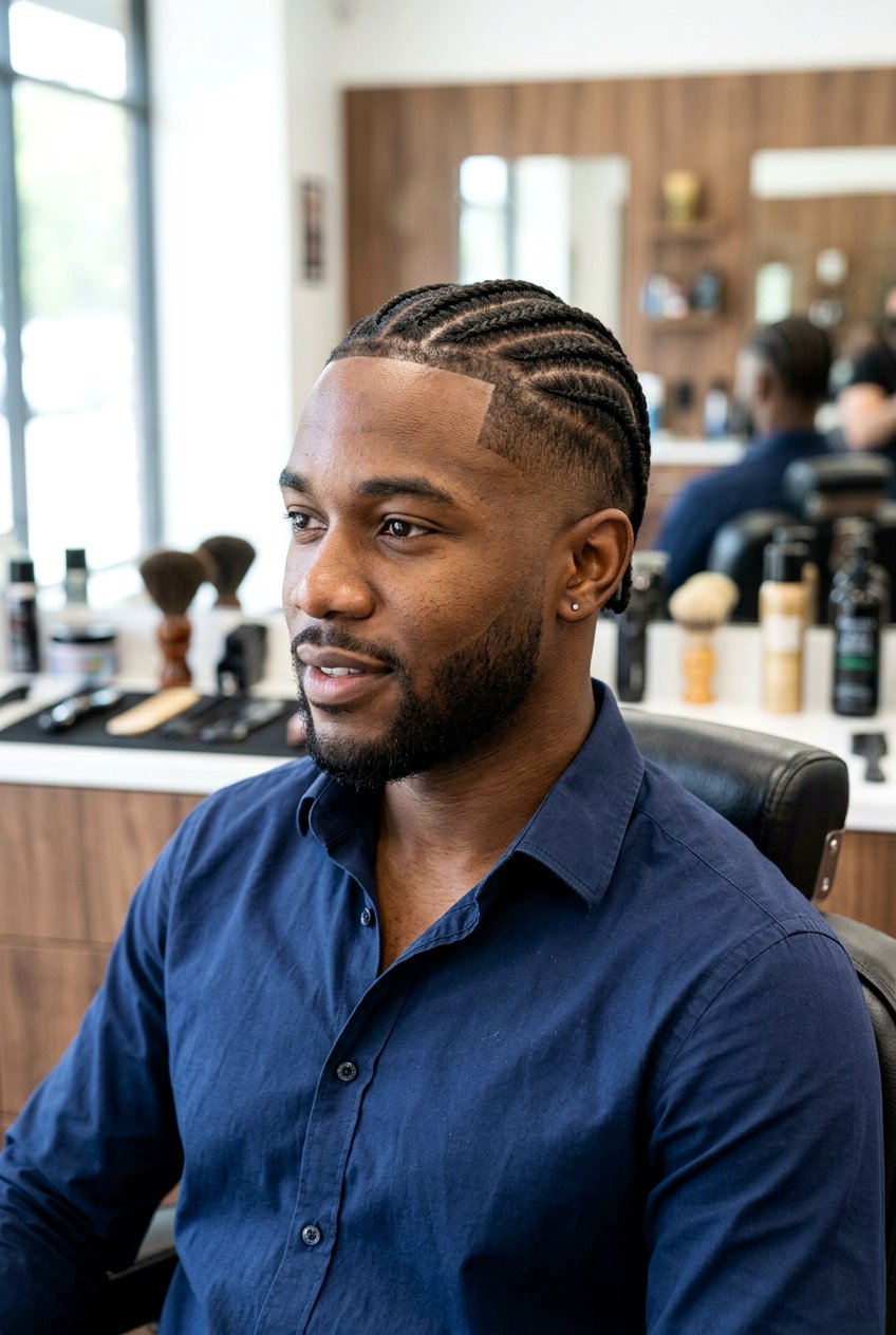 Skinny Cornrows With Shadow Fade - 20 cornrows for men with fade - 20 cornrows for men with fade