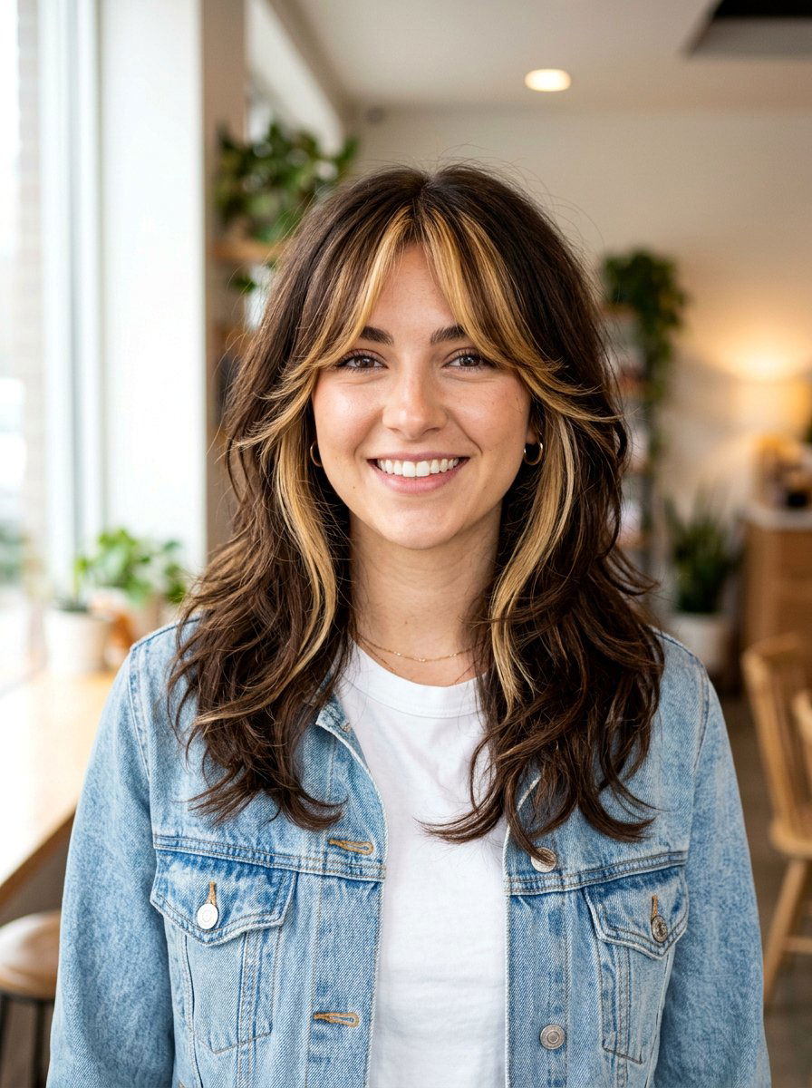 Skunk Stripe Money Piece With Curtain Bangs - 20 skunk stripe money piece hair - 20 skunk stripe money piece hair