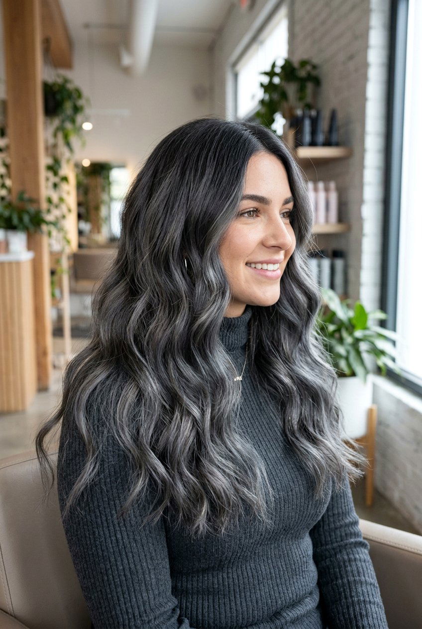 Slate Gray Balayage - 20 soft gray blonde balayage - 20 soft gray blonde balayage