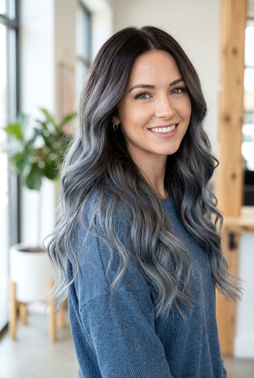 Slate Gray Color Melt Transition - 20 natural gray transition hair color - 20 natural gray transition hair color