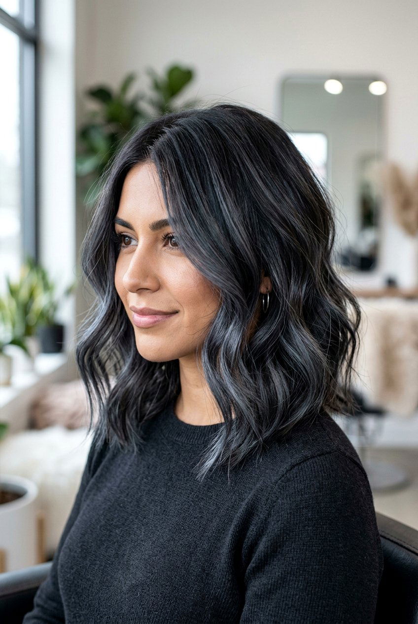Slate Gray Hair Highlights - 20 gray blending hair color - 20 gray blending hair color