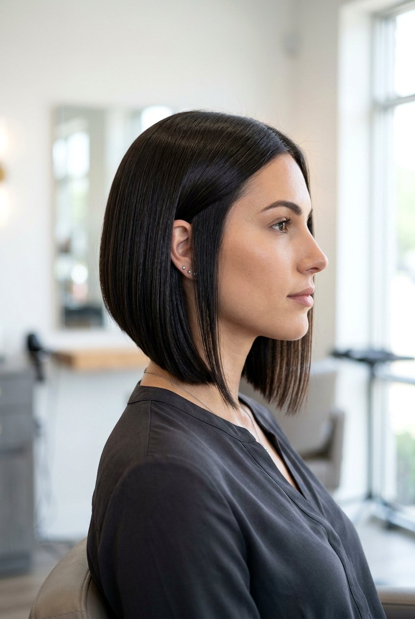 Sleek A Line Bob - 20 short straight hairstyles - 20 short straight hairstyles