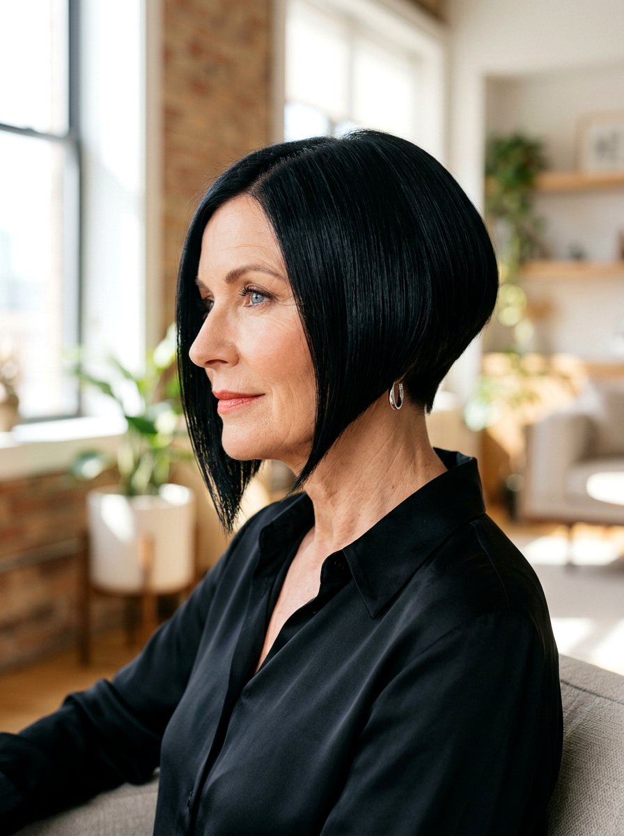 Sleek Angled Bob - 20 short bob with volume for older women - 20 short bob with volume for older women