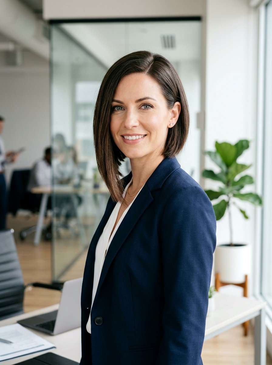 Sleek Asymmetrical Bob - 20 interview hairstyle with sleek bob - 20 interview hairstyle with sleek bob