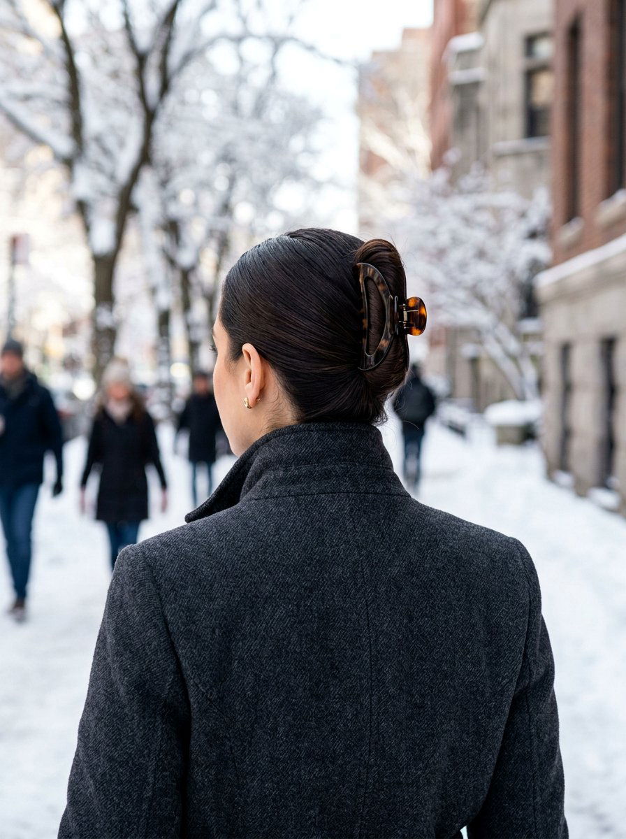 Sleek Back Claw Clip - 20 college girls easy claw clip hairstyle - 20 college girls easy claw clip hairstyle