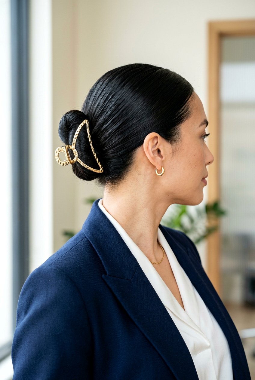 Sleek Back Claw Clip Bun - 20 claw clip bun for thick hair - 20 claw clip bun for thick hair