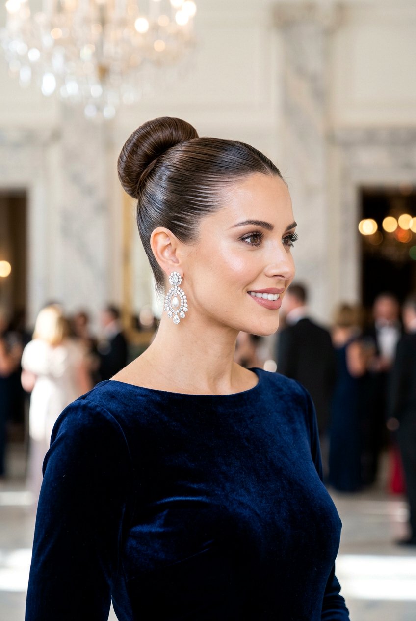 Sleek Ballerina Bun - 20 easy vacation updo for women - 20 easy vacation updo for women