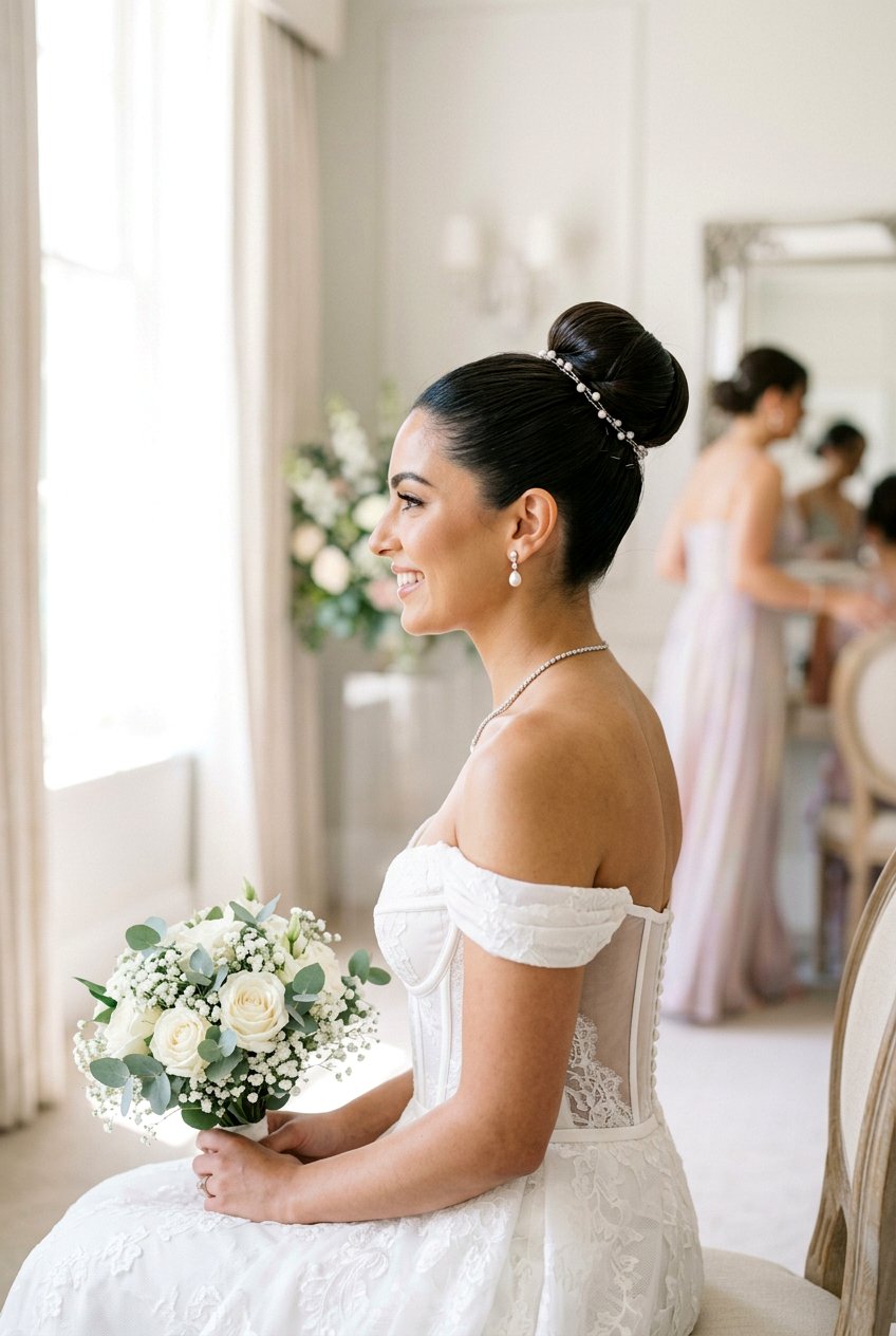 Sleek Ballerina Bun For Wedding - 20 bridal hairstyle for sleek modern wedding - 20 bridal hairstyle for sleek modern wedding