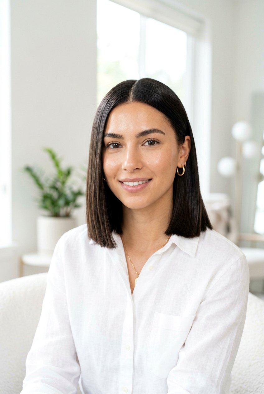 Sleek Blunt Bob - 20 clean girl hairstyles - 20 clean girl hairstyles