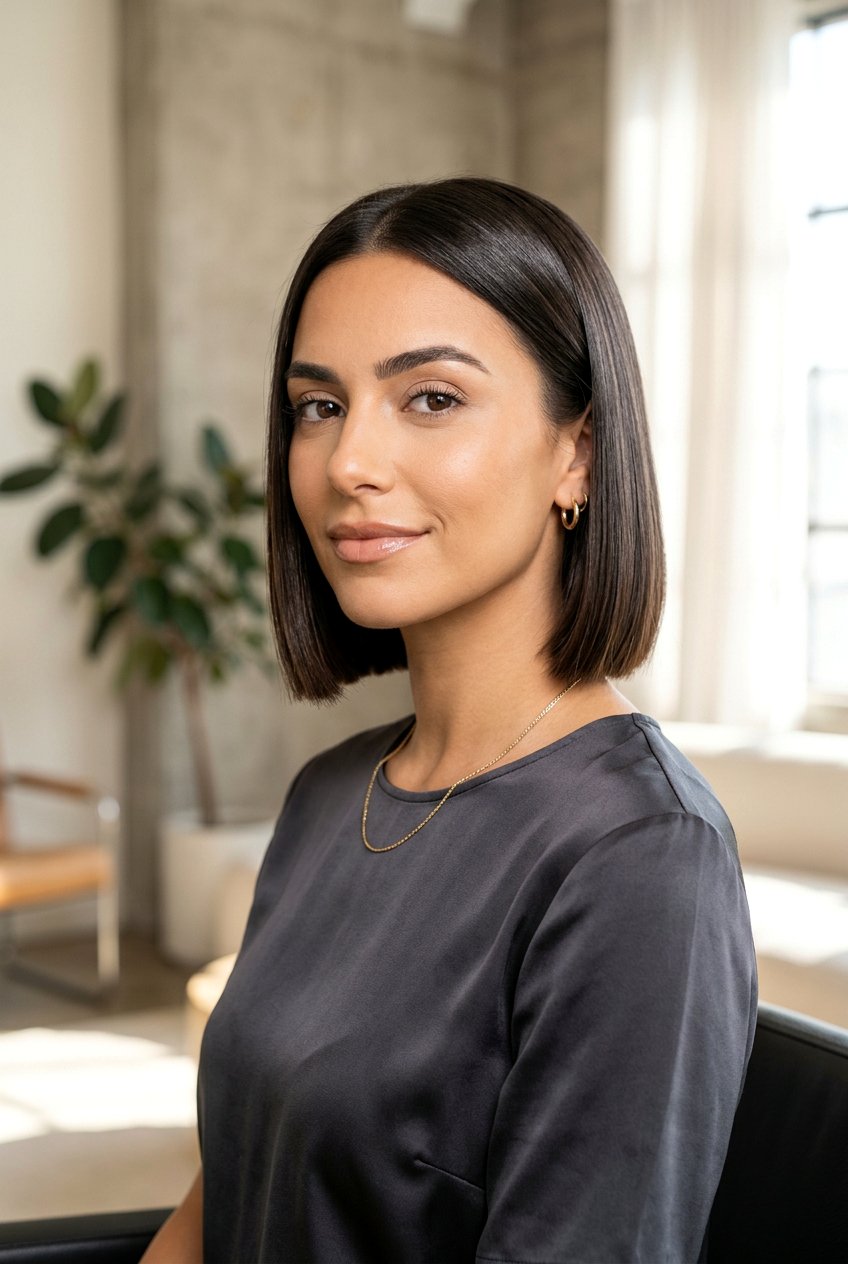 Sleek Bob - 20 short hairstyles for thin hair - 20 short hairstyles for thin hair