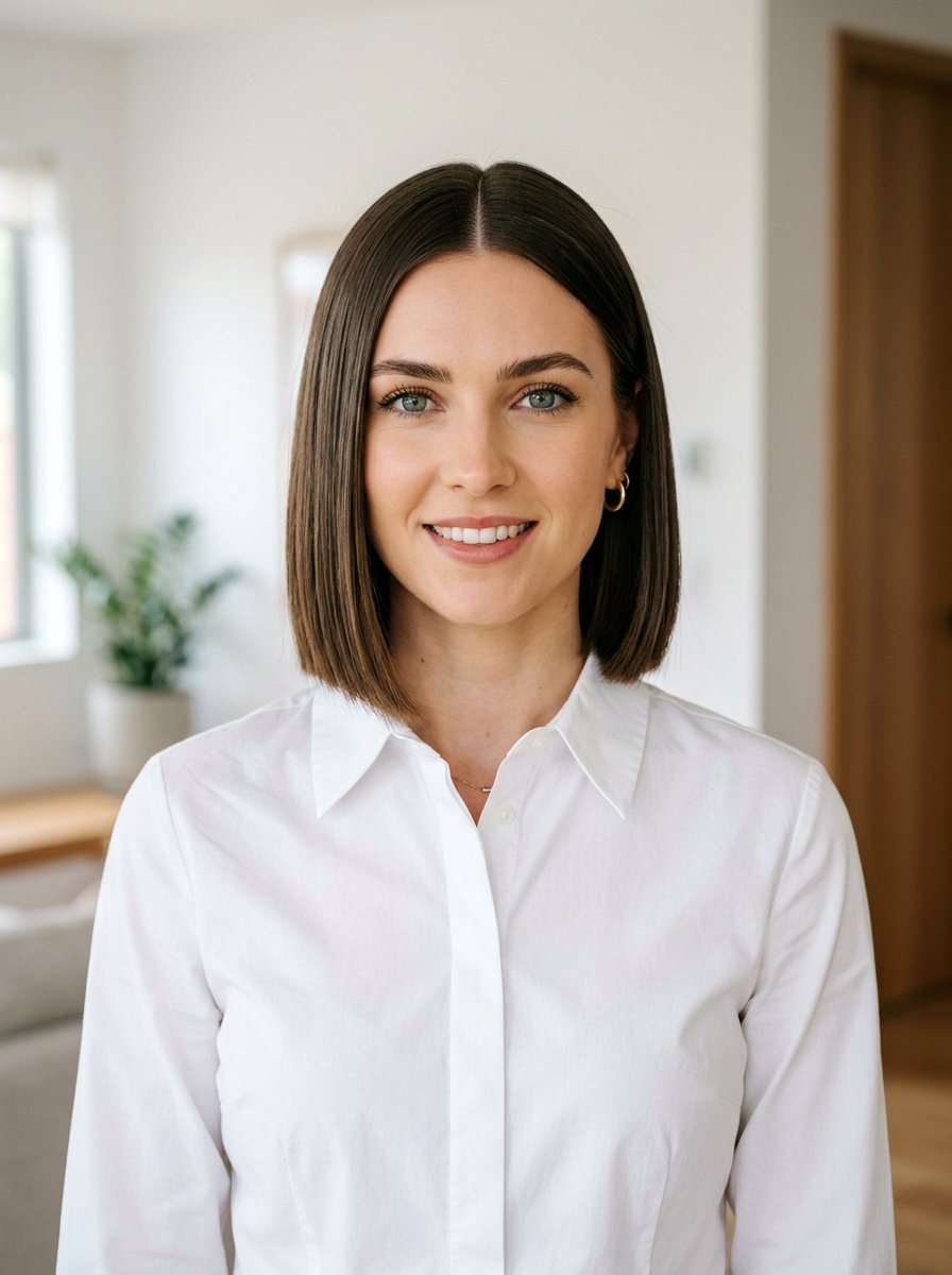 Sleek Bob With Middle Part - 20 interview hairstyle with sleek bob - 20 interview hairstyle with sleek bob