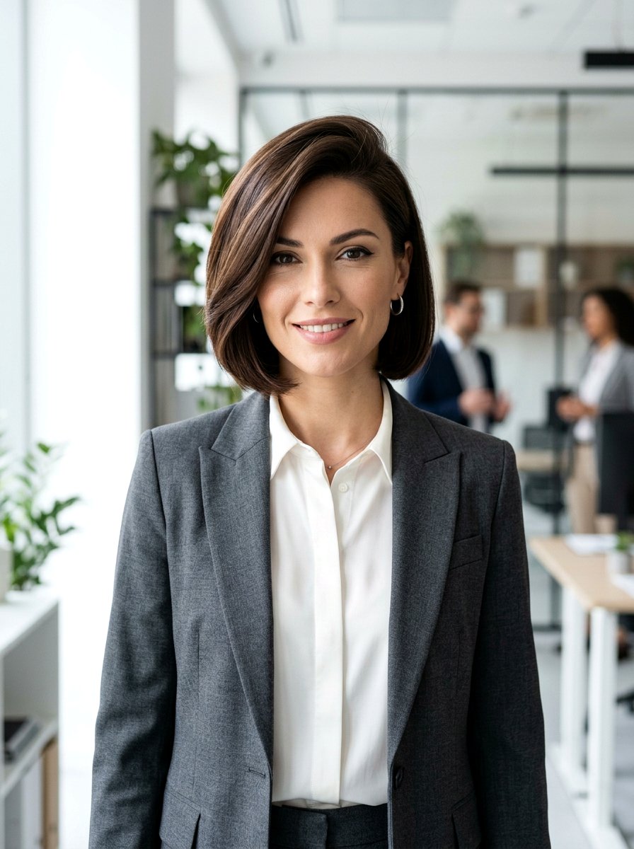 Sleek Bob With Side Part - 20 interview hairstyle with sleek bob - 20 interview hairstyle with sleek bob