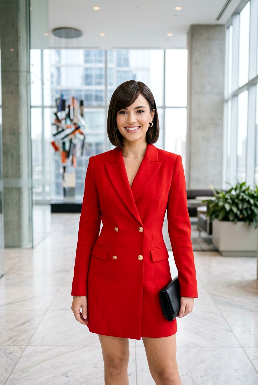 Sleek Bob With Side Swept Bangs - 20 wedding guest hairstyle for women with bangs - 20 wedding guest hairstyle for women with bangs