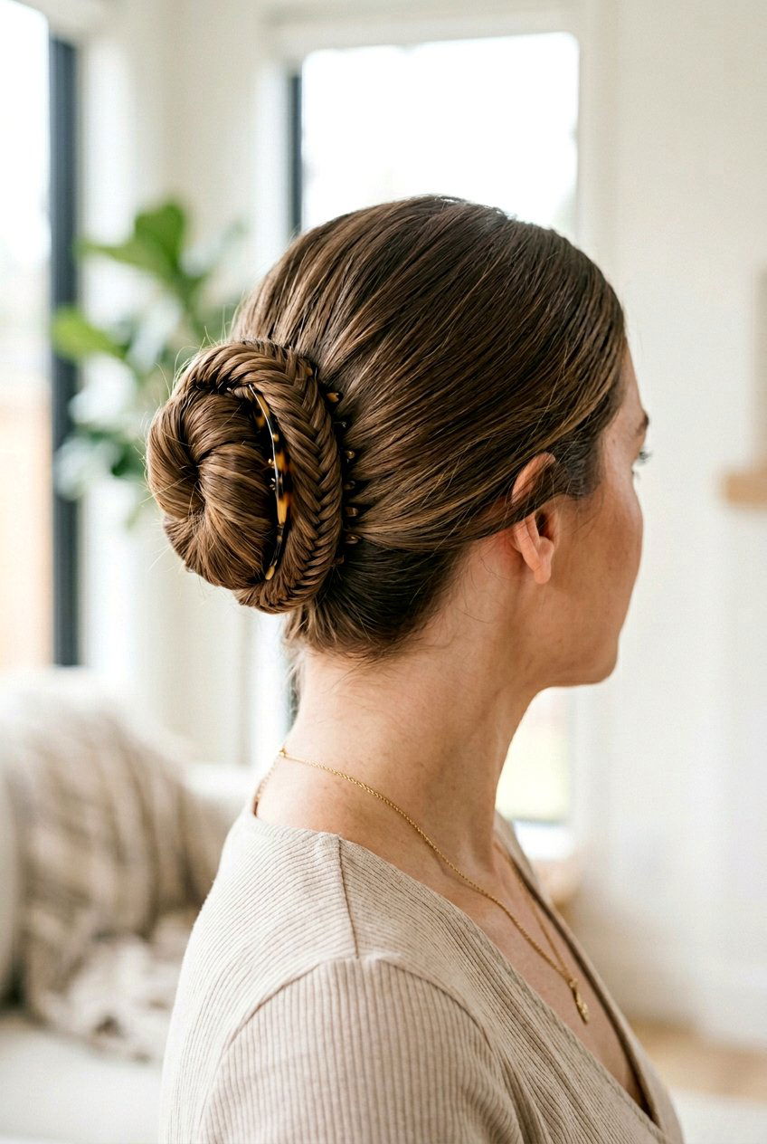 Sleek Braided Claw Clip Bun - 20 sleek claw clip bun - 20 sleek claw clip bun