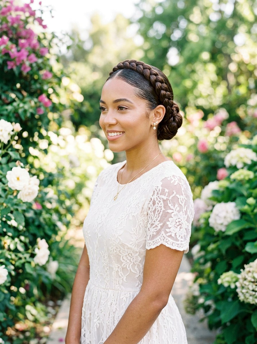 Sleek Braided Crown - 20 sleek hairstyle for birthday party - 20 sleek hairstyle for birthday party