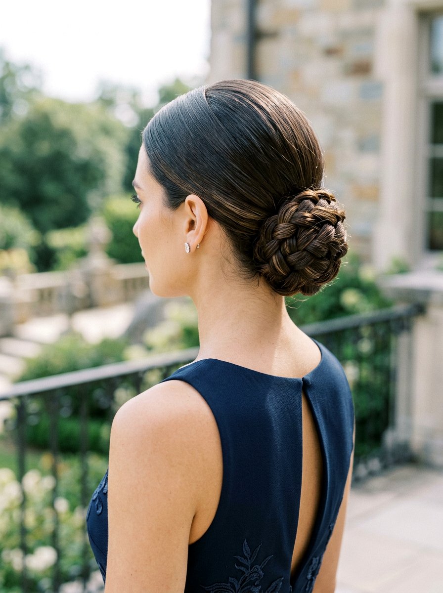 Sleek Braided Low Bun - 20 sleek hairstyle for birthday party - 20 sleek hairstyle for birthday party