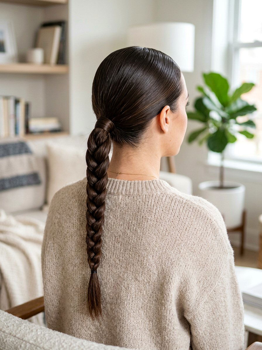 Sleek Braided Low Ponytail - 20 sleek hairstyle with low ponytail - 20 sleek hairstyle with low ponytail