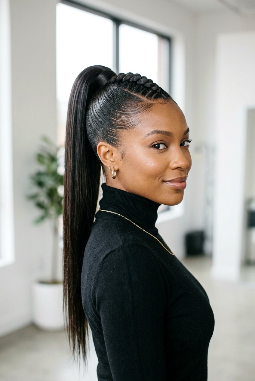 Sleek Braided Mohawk Ponytail - 20 braided mohawk ponytail - 20 braided mohawk ponytail