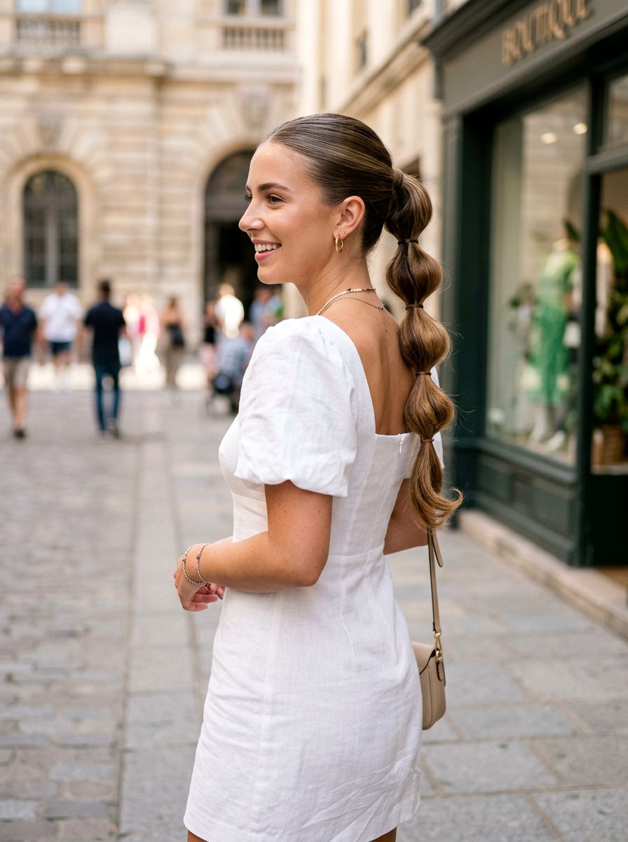 Sleek Bubble Braid - 20 sleek hairstyle for birthday party - 20 sleek hairstyle for birthday party