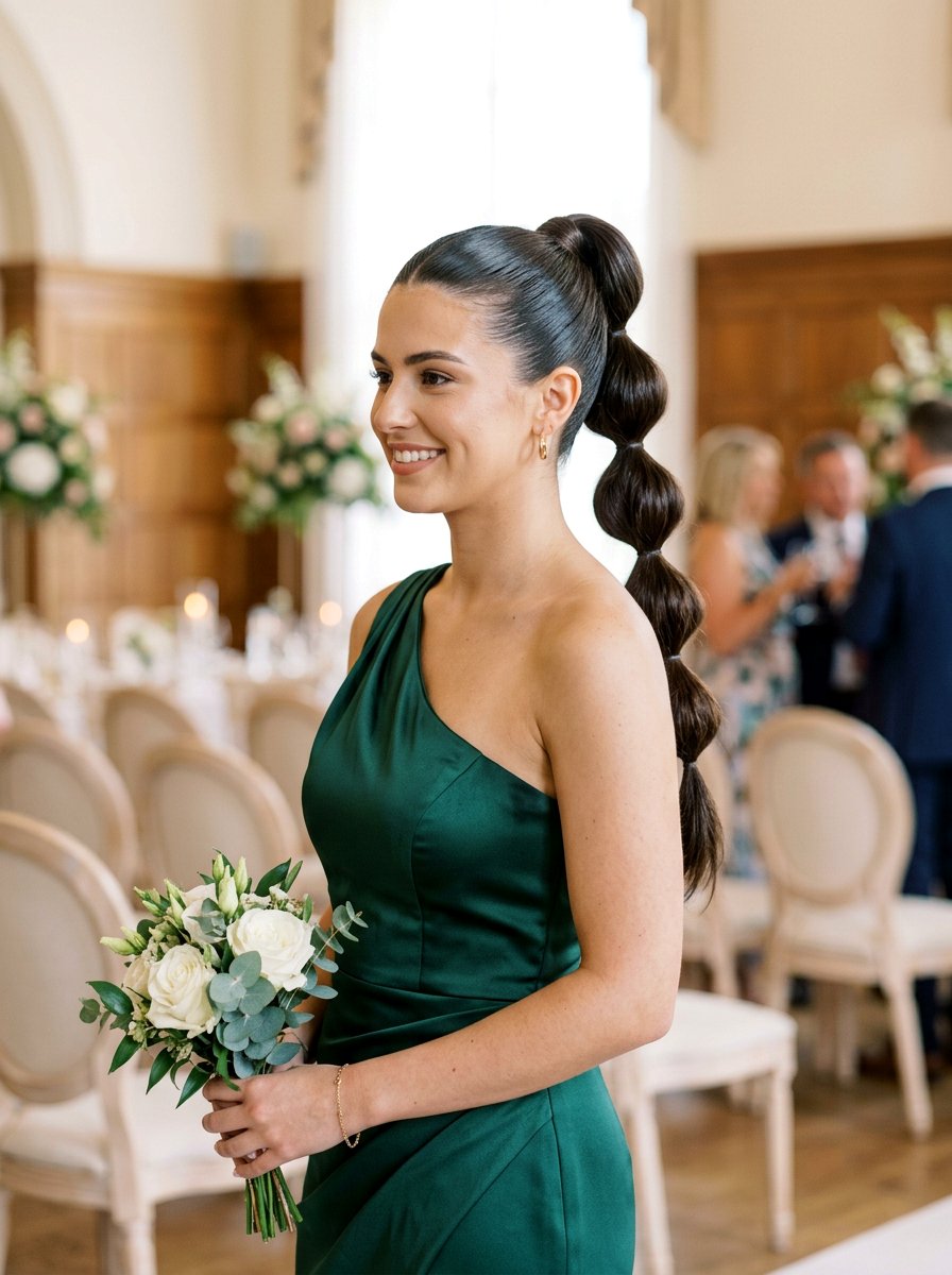 Sleek Bubble Ponytail - 20 wedding hairstyles for black bridesmaids - 20 wedding hairstyles for black bridesmaids