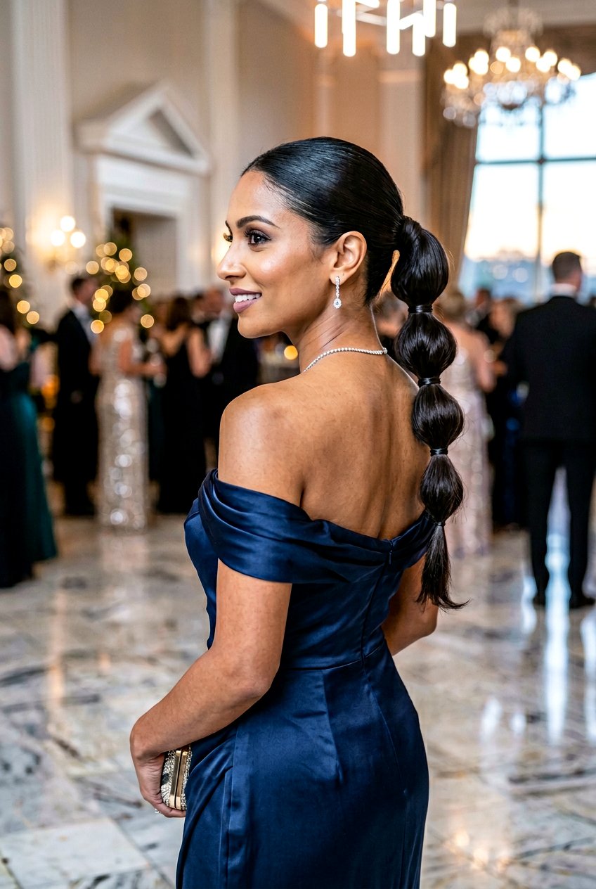 Sleek Bubble Ponytail For Formal Events - 20 bubble ponytail for long hair - 20 bubble ponytail for long hair