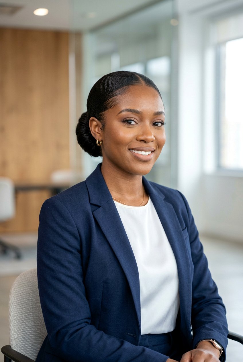 Sleek Bun For Natural Hair Interview - 20 interview bun hairstyle - 20 interview bun hairstyle