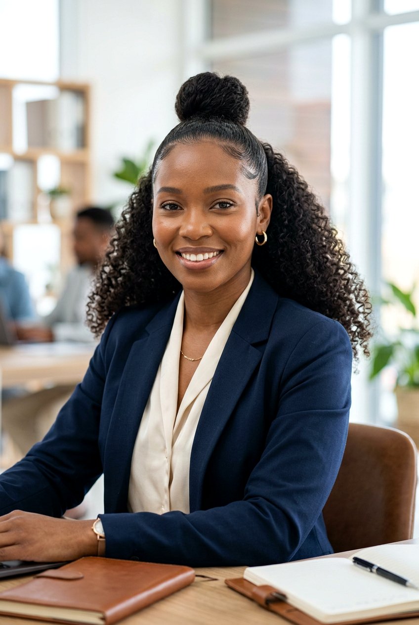 Sleek Bun Natural Hair Half Up Half Down - 20 natural hair half up half down styles - 20 natural hair half up half down styles