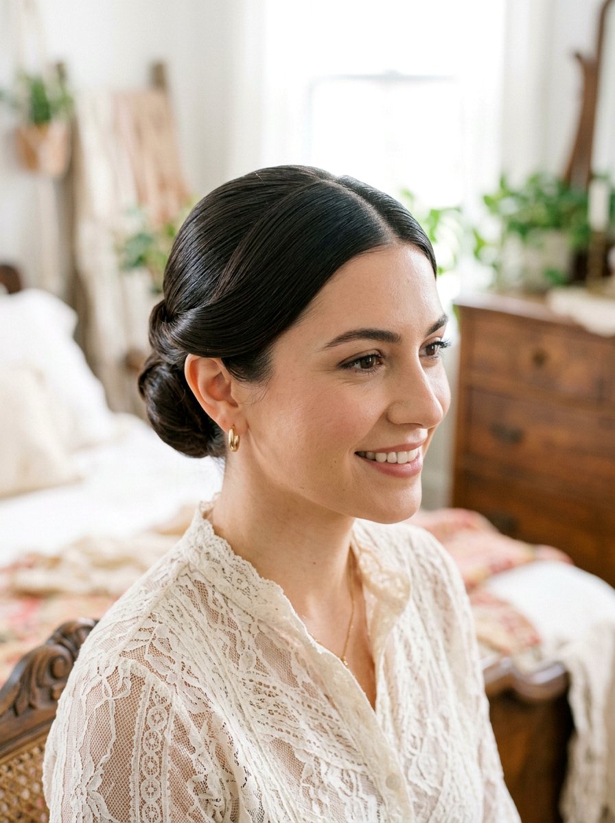 Sleek Bun Swoop Middle Part - 20 sleek natural hair bun with swoop - 20 sleek natural hair bun with swoop