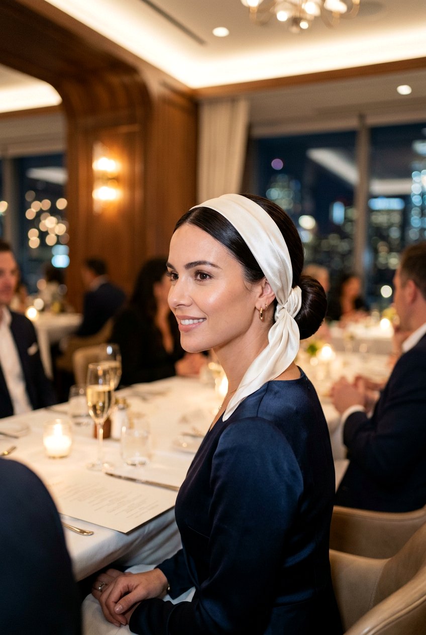 Sleek Bun With Bandana - 20 bandana bun hairstyle - 20 bandana bun hairstyle