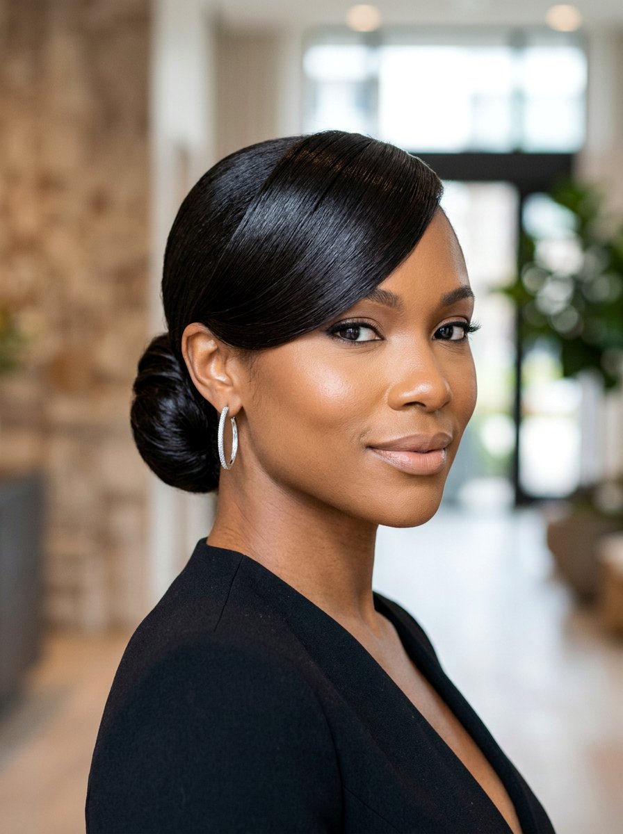 Sleek Bun With Deep Swoop - 20 sleek natural hair bun with swoop - 20 sleek natural hair bun with swoop