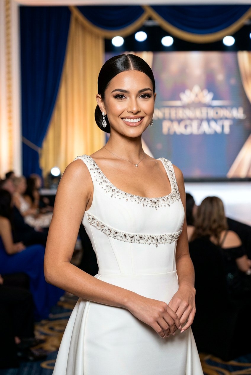 Sleek Bun With Middle Part For Pageant - 20 pageant updo hairstyles - 20 pageant updo hairstyles